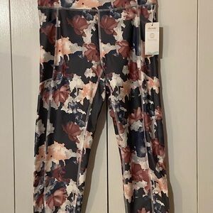Balance Collection Women's Floral Leggings - Black, Pink, White